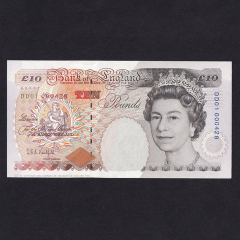 Bank of England (B369) Kentfield, £10, first million & low serial, DD01 000428, UNC