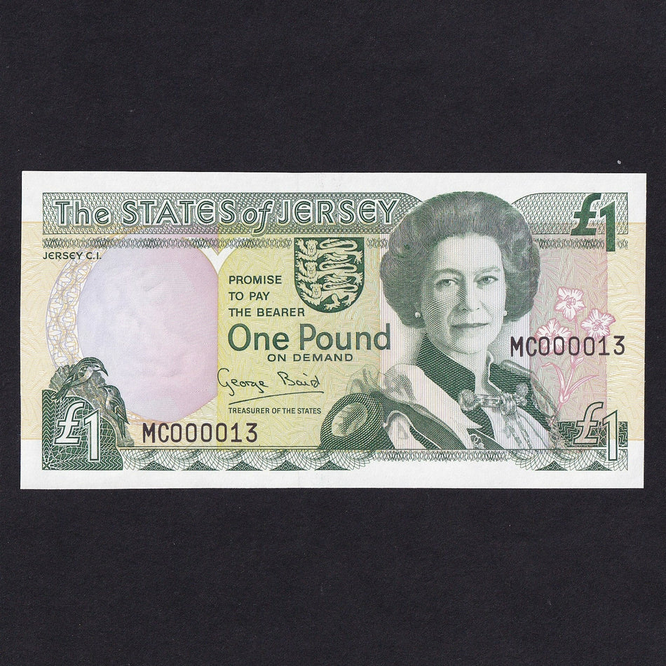 Jersey (P20a) £1, QEII, G. Baird, MC000013, UNC
