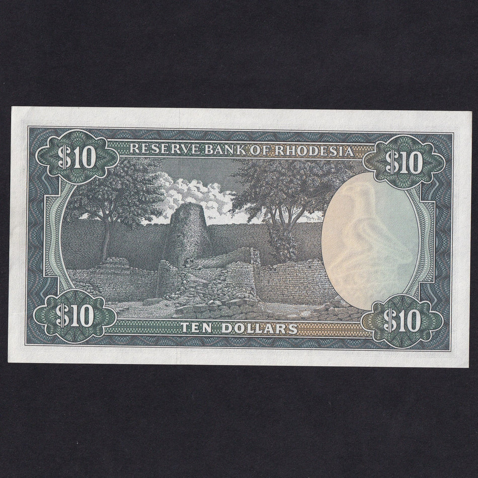 Rhodesia (P41) $10, 2nd January 1979, J/46 000048, this is note 48 of the date, UNC