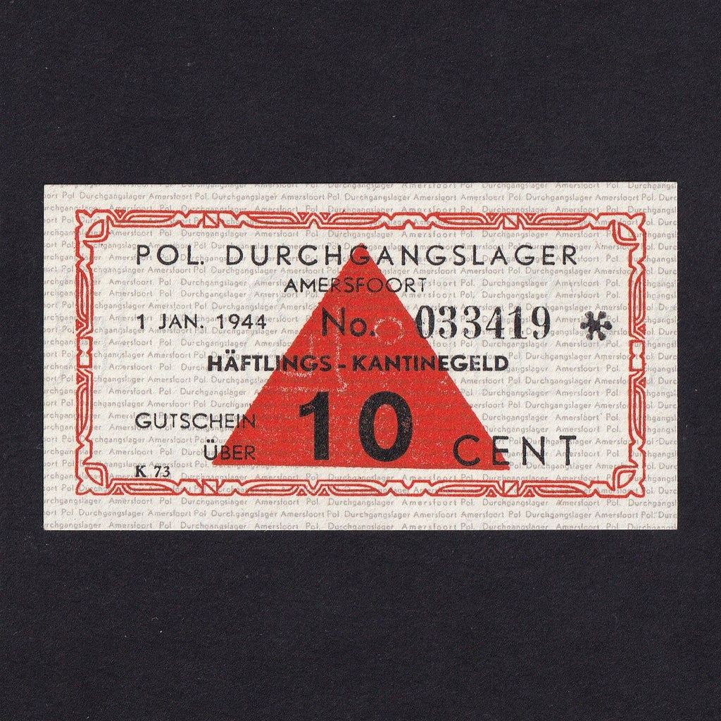 Netherlands, WWII, Amersfoort Camp, 10 Cents, 1944, no.033419, Campbell 4146a, UNC