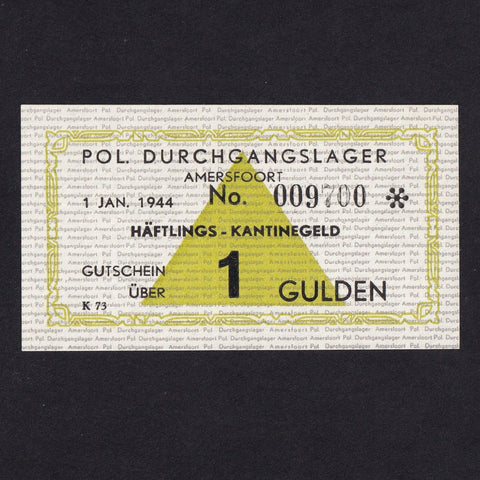 Netherlands, WWII, Amersfoort Camp, 1 Gulden, 1944, no.009700, Campbell 4148b, UNC