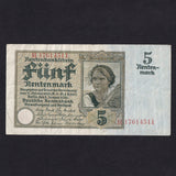 Germany (P169) 5 Rentenmark, 2nd January 1926, H17614511, Fine