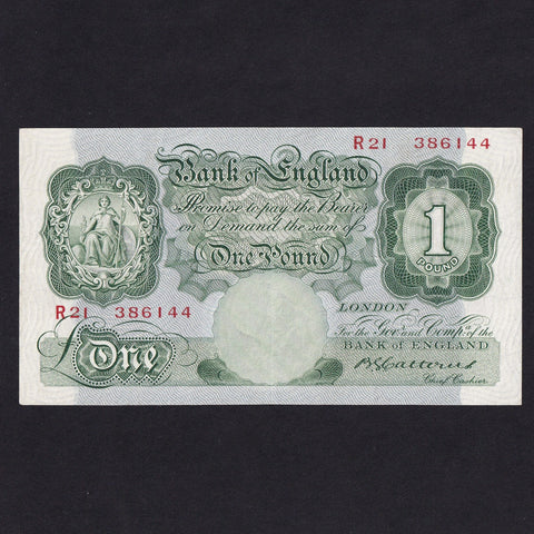 Bank of England (B225) Catterns, £1, R21, pressed, Good VF