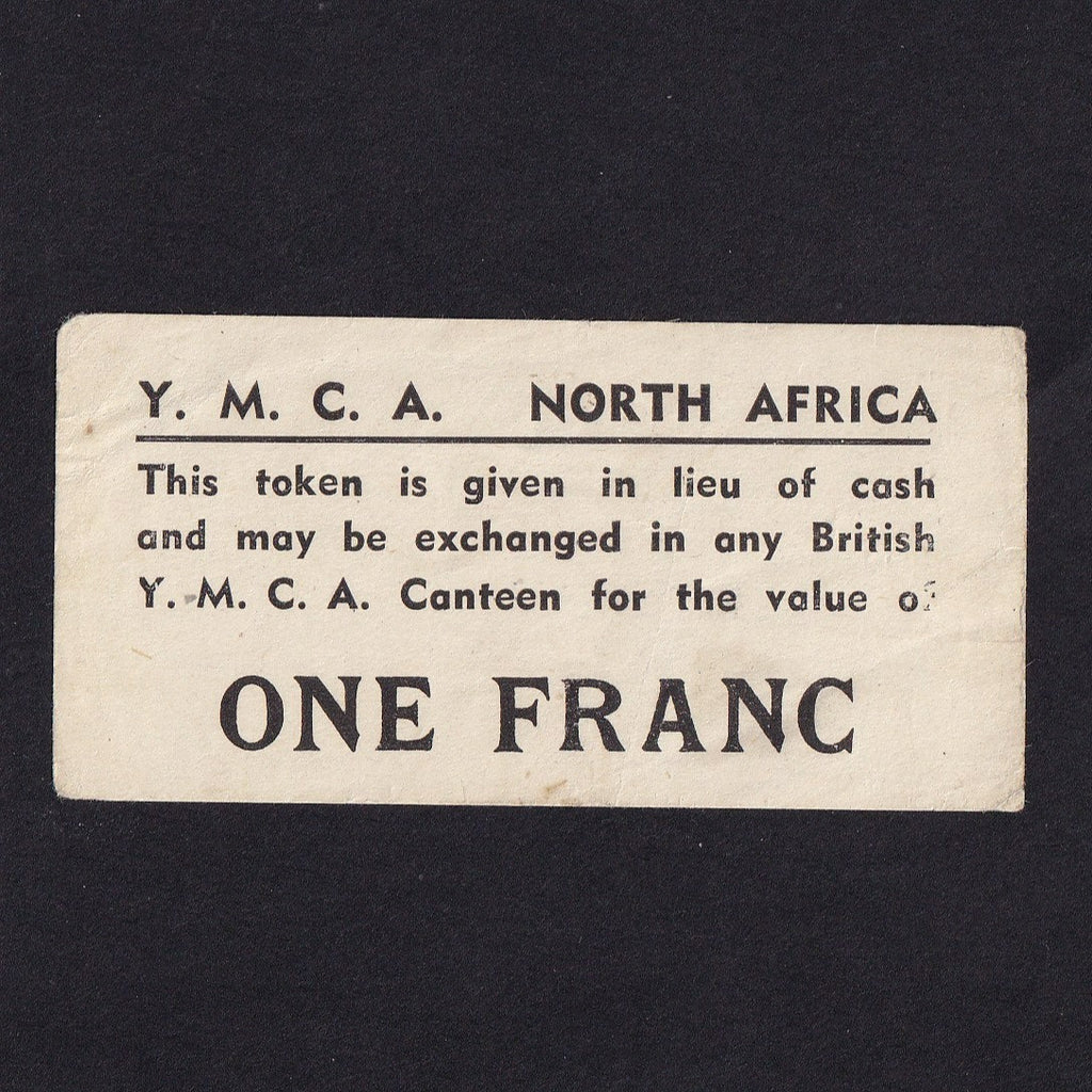 Y.M.C.A. North Africa, 1 Franc, WWII, A/VF