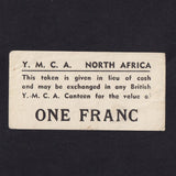 Y.M.C.A. North Africa, 1 Franc, WWII, A/VF