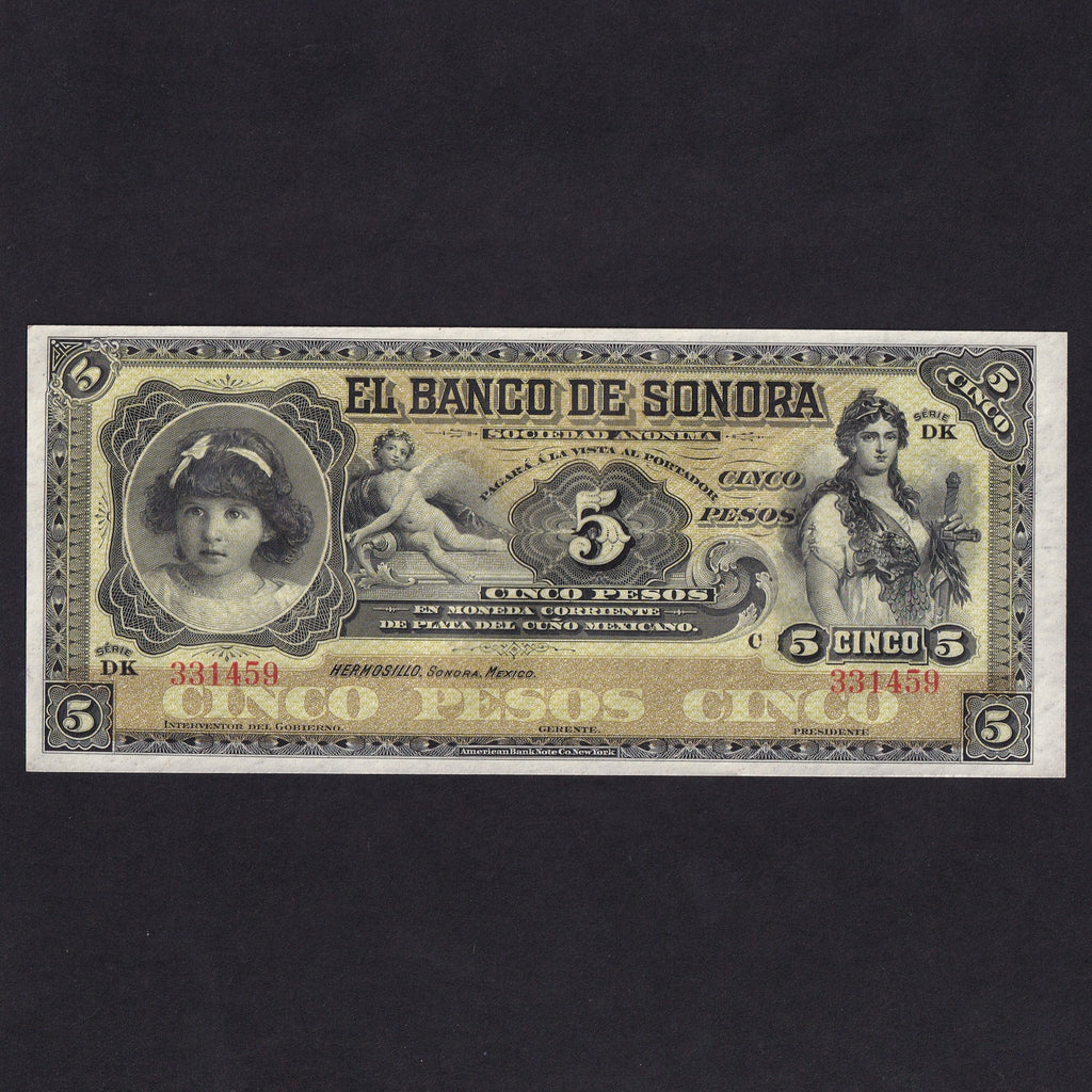 Mexico (PS419r) 5 Peso, unissued, El Banco de Sonora, UNC