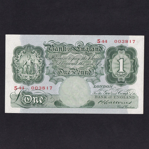 Bank of England (B225) Catterns, £1, S44, pressed, Good VF