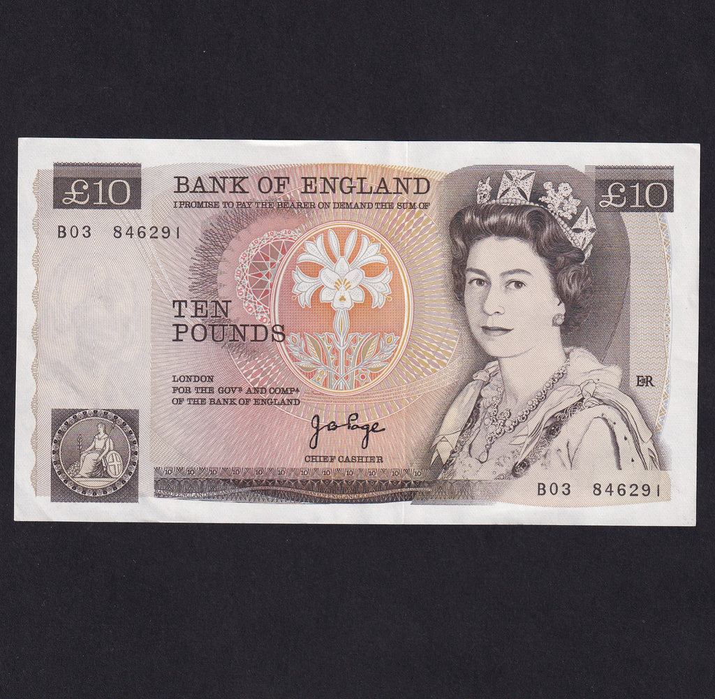 Bank of England (B330) Page, £10, 1975, B03, UNC