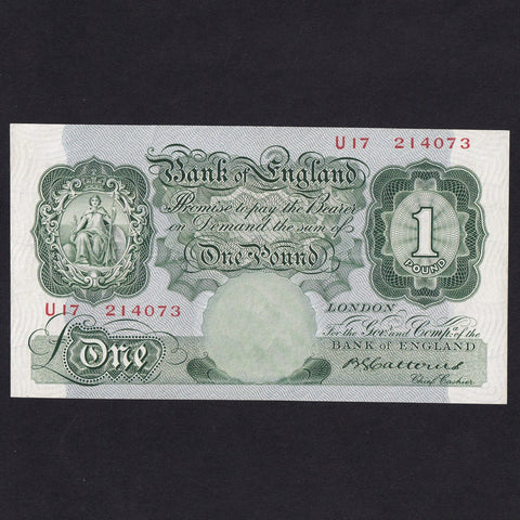 Bank of England (B225) Catterns, £1, U17, pressed, Good VF