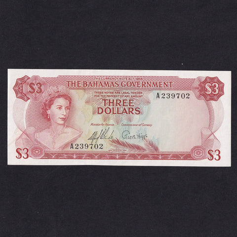 Bahamas (P19a) $3, QEII, Sands/ Higgs, A/UNC