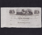 Provincial - Notingham & Nottinghamshire Banking Company, £5, 18xx, unissued, Outing 1621e, Good EF