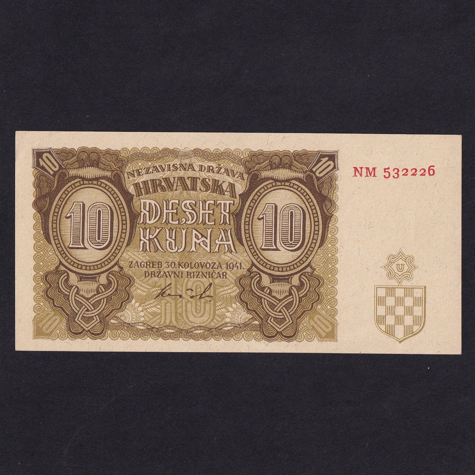 Croatia (P.5b) 10 Kuna, 1941, NM532226, UNC