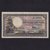 South Africa (P.84f) £1, 9th April 1947, De Kock signature, A/167 373006, folds, EF