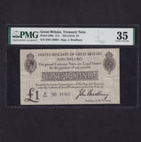 Treasury Series (T11 type 1) Bradbury £1, 1914, 2nd issue, S83, PMG35, Choice Very Fine