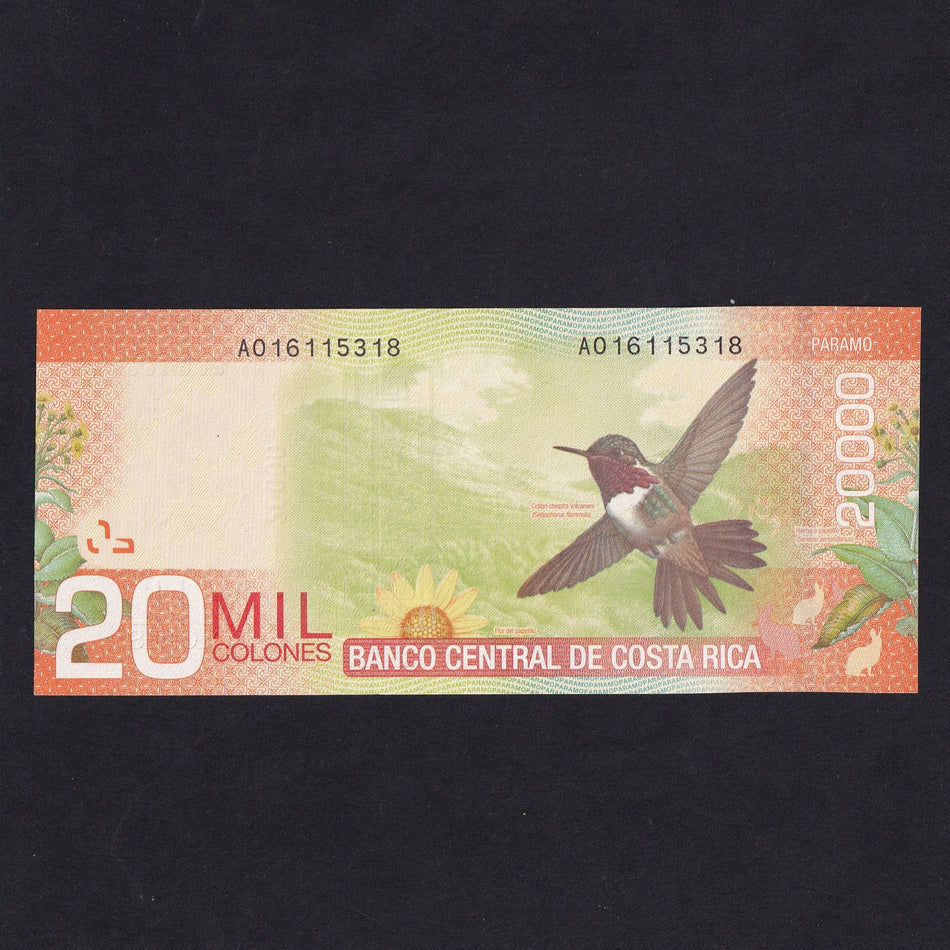 Costa Rica (P278a) 20 Mil Colones, 2009, UNC