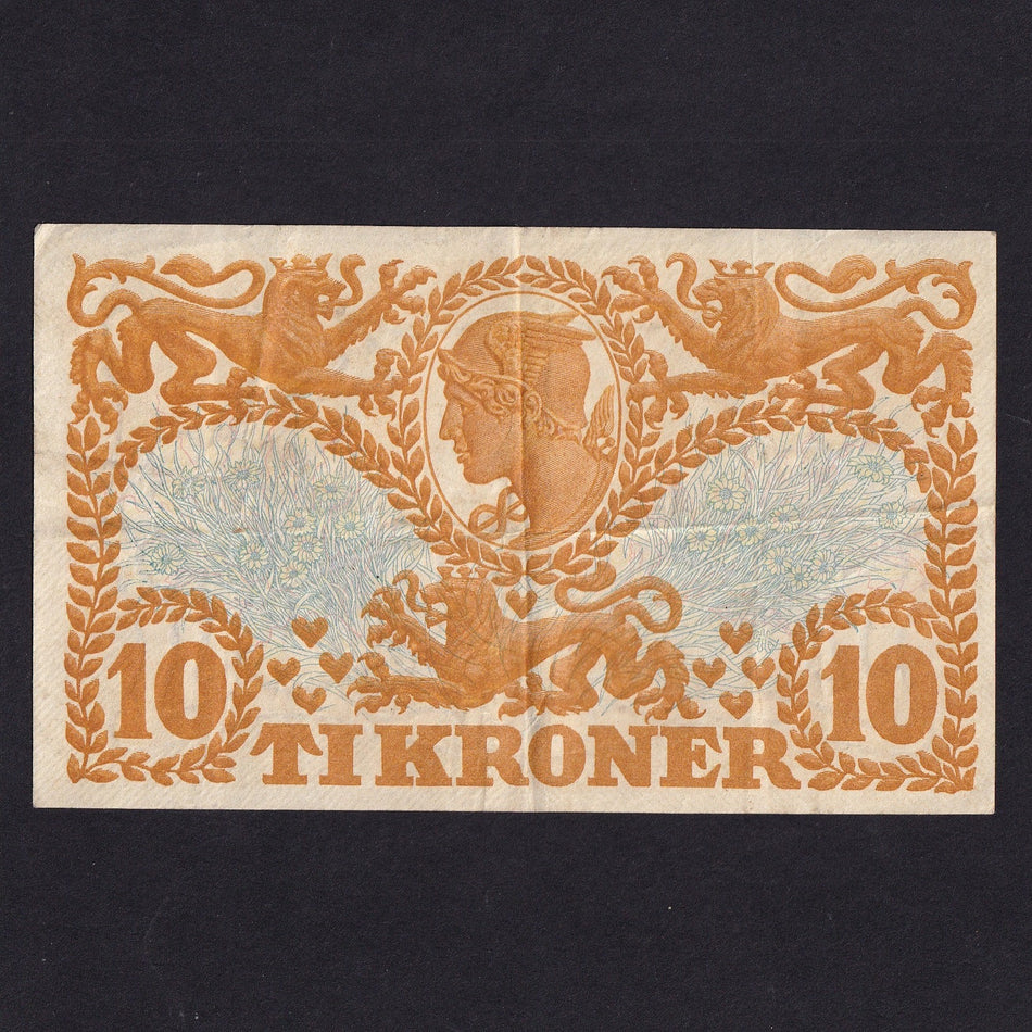Denmark (P21a) 10 Kroner, 1913, A.1231017, VF