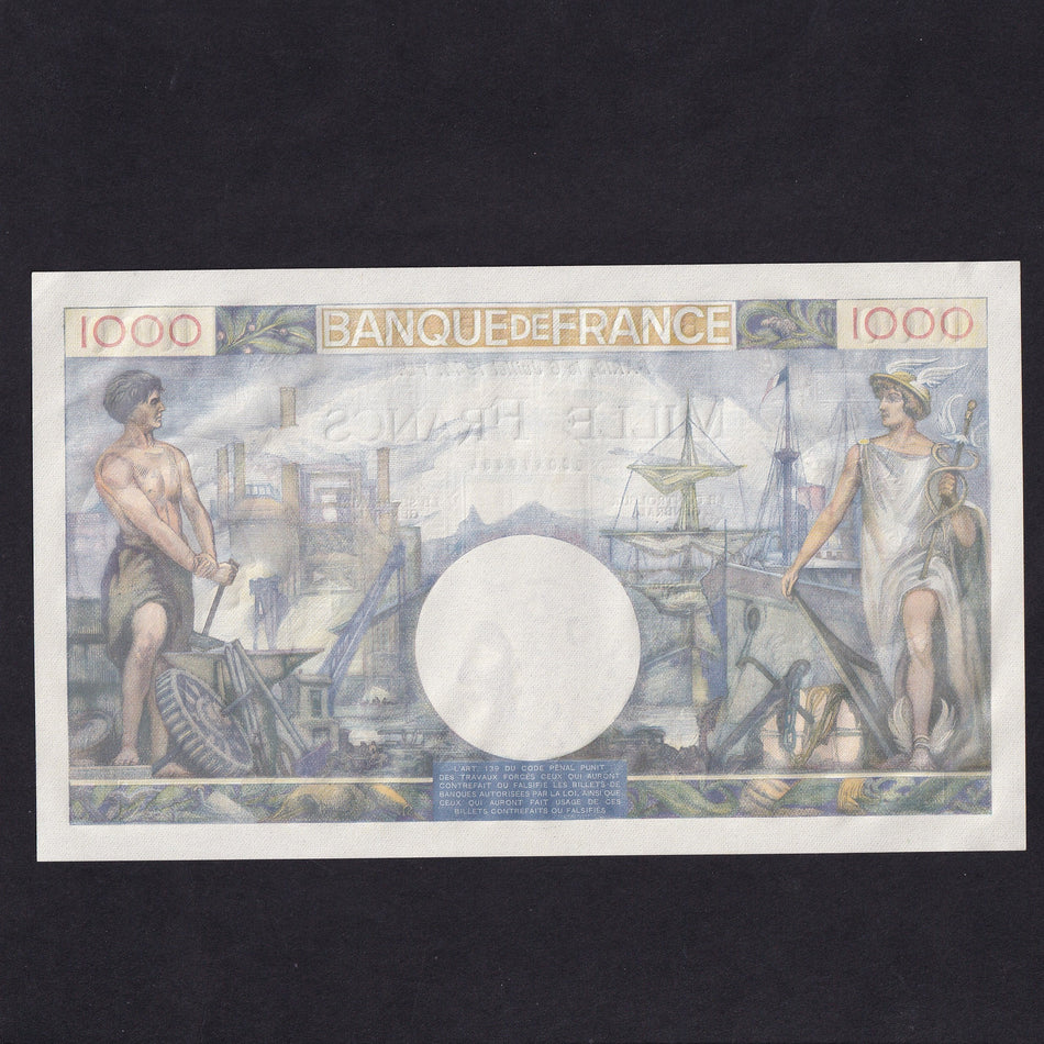 France (P.96c) 1000 Francs, 6th July 1944, E 3620 447, A/UNC