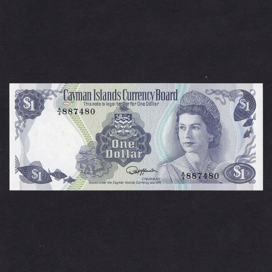 Cayman Islands (P.5c) $1, QEII, issued under the Cayman Islands Currency Law 1974, A/4, Jefferson signature, UNC