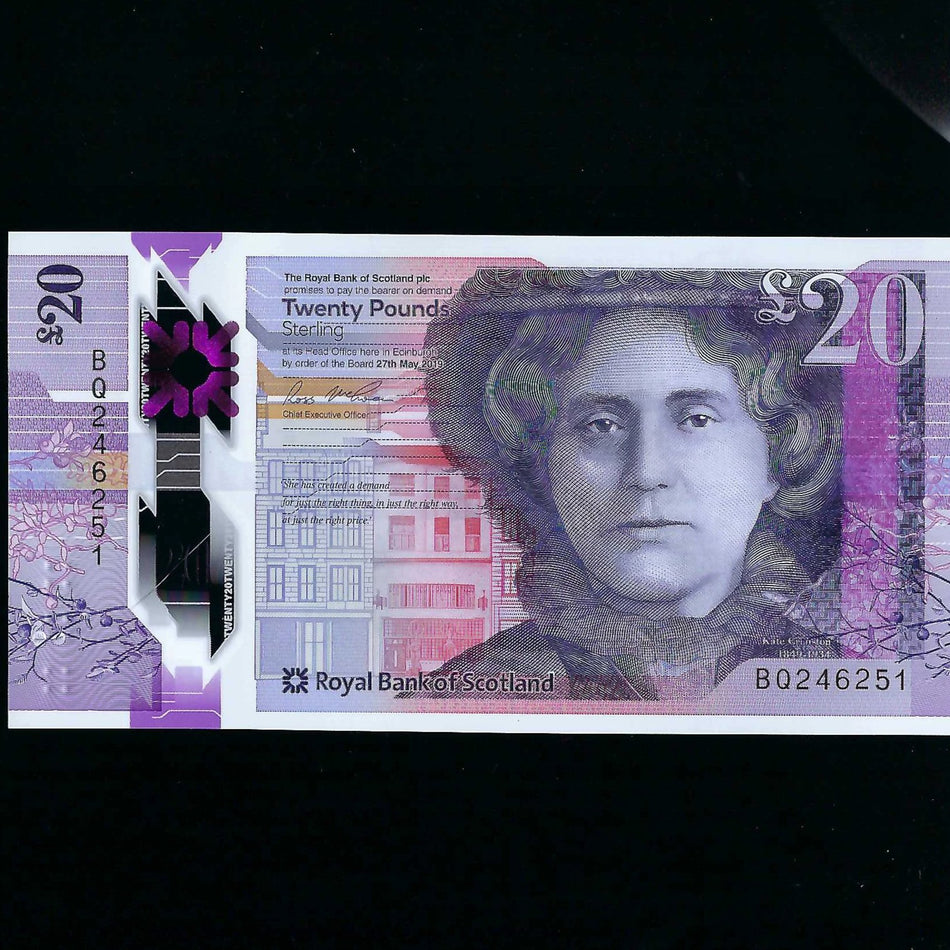 Scotland, Royal Bank of Scotland, new £20 polymer, UNC
