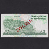 Scotland (P346) £1 specimen, 28th March 1987, Royal Bank of Scotland, A/1 000000, UNC