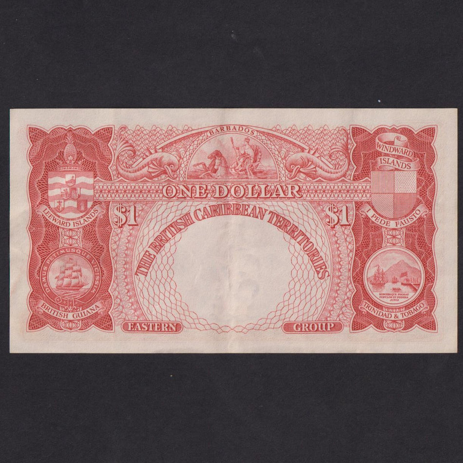 British East Caribbean (P1) $1, 28th November 1950, King George VI, B/1 536238, A/EF
