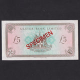 Northern Ireland (P331s) £5 specimen, 1st December 1989, Ulster Bank Limited, D0000000, Good EF
