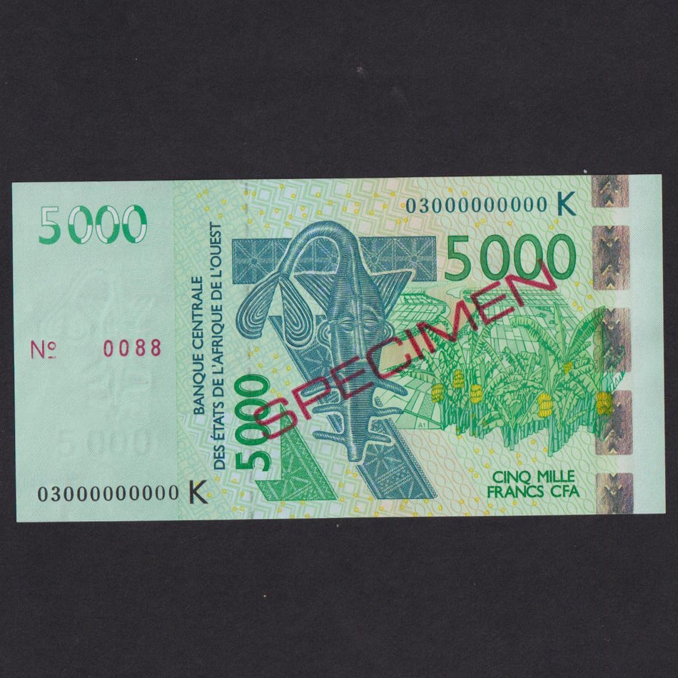 West African States (P617Hs) Senegal, 5000 Francs specimen, no.88, UNC