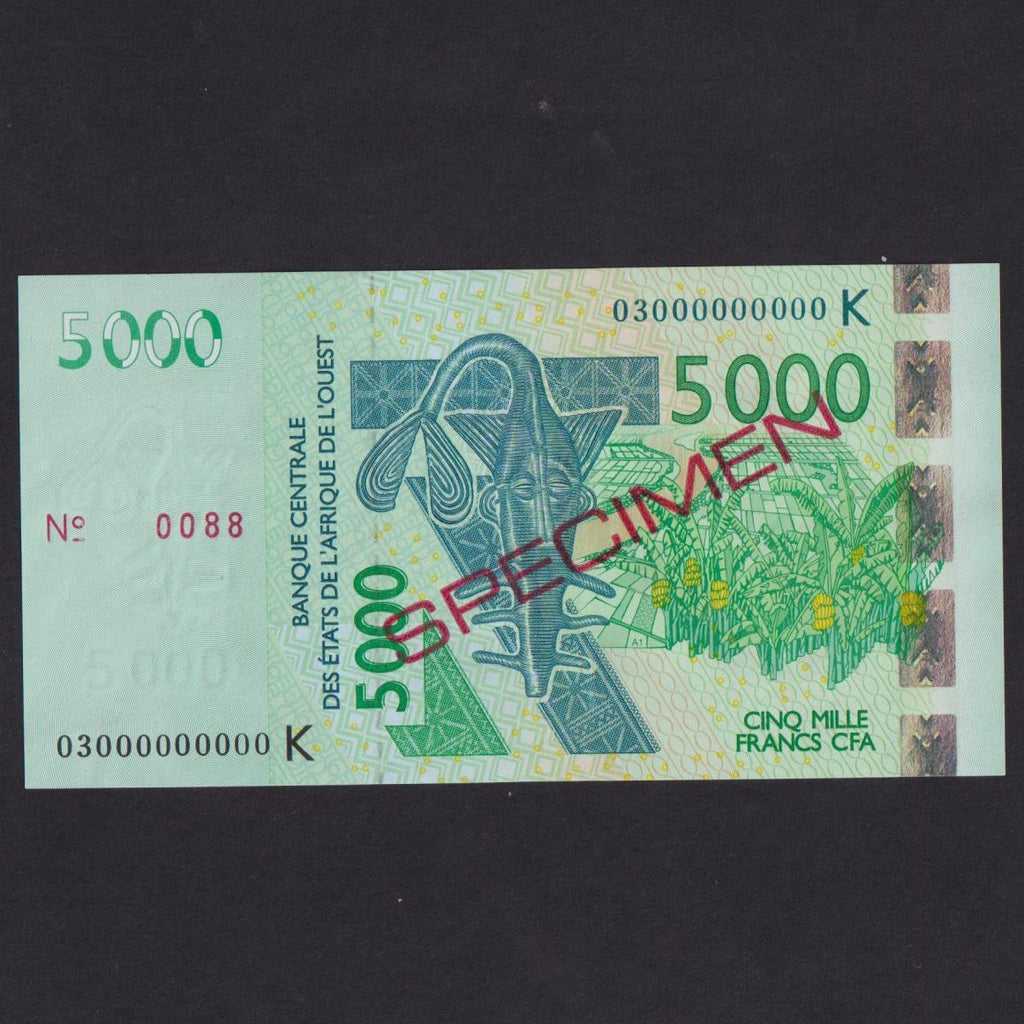 West African States (P617Hs) Senegal, 5000 Francs specimen, no.88, UNC