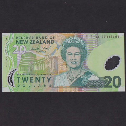 New Zealand (P187a) $20 polymer, QEII, Brush signature, UNC