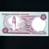 Bermuda (P29d) $5, 1st January 1988, QEII, Monetary Authority, A/2 3000036, signature 7 but note number 36 as series starts on 300000, UNC