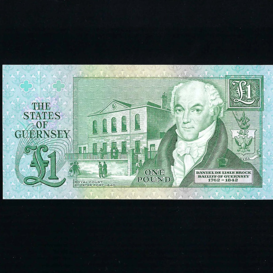 Guernsey (P48a) £1 replacement, Bull black signature, Z01, UNC