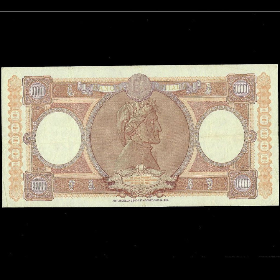 Italy (P.89d) 10000 Lire, 1961, Carli/ Ripa, VF