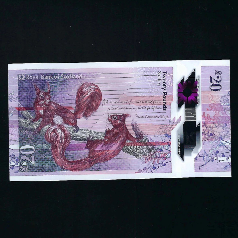 Scotland, Royal Bank of Scotland, new £20 polymer, UNC