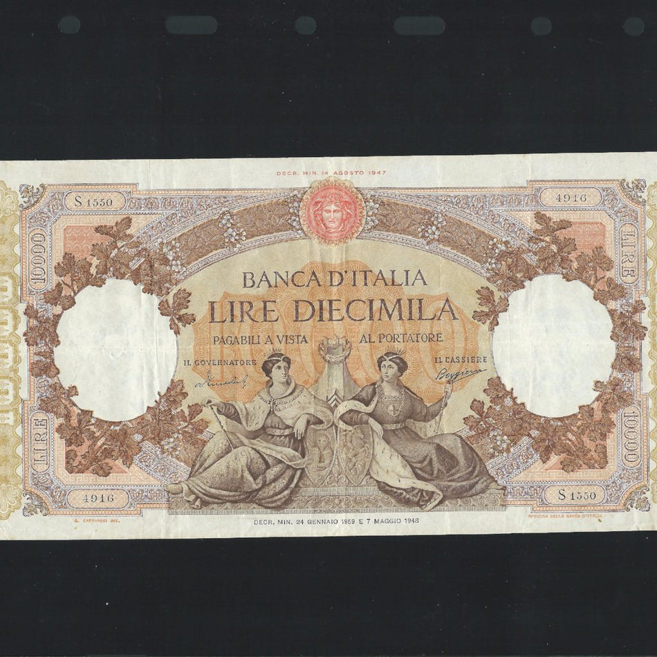 Italy (P.89c) 10000 Lire, 24th January 1959, MENICHELLA/BOGGIONE S1500, VF