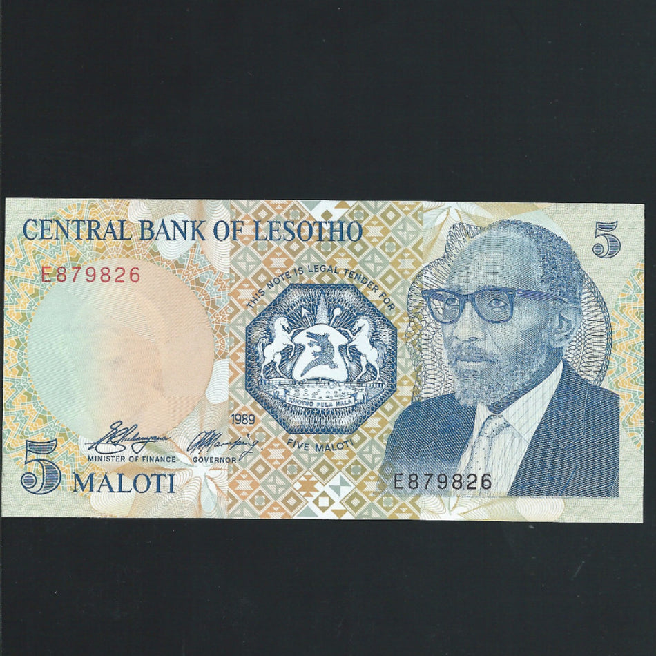 Lesotho (P10) 5 Maloti, 1989, UNC