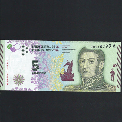 Argentina 5 Pesos, new series, UNC - Colin Narbeth & Son Ltd. - 1