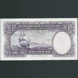 New Zealand (P159a) £1, 1940-55, Hanna signature, P54 684906, EF
