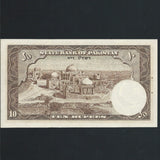 Pakistan (P13b) 10 Rupees, 1953, brown signature 2, normal staple holes, Good EF