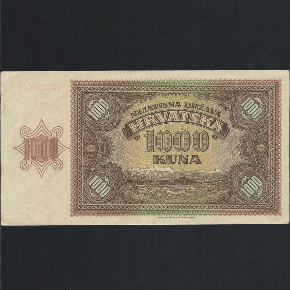 P. 2a Croatia 1000 Kuna (1941) Fine - Colin Narbeth & Son Ltd. - 2