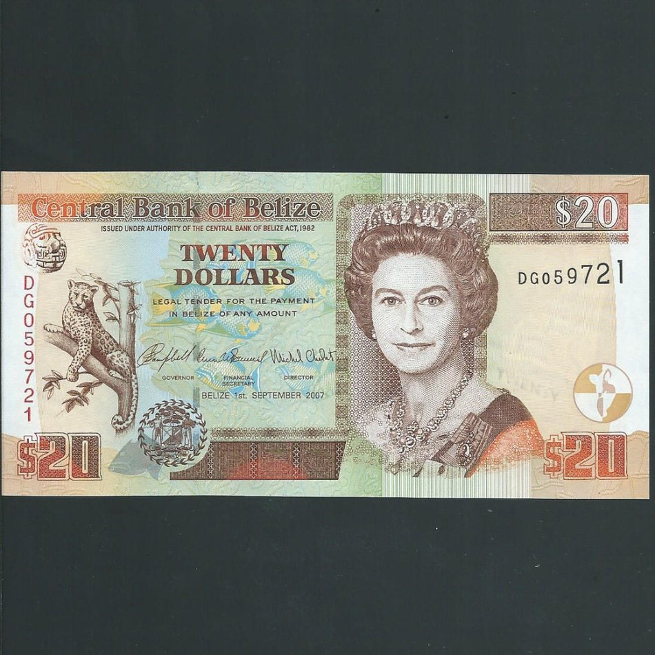 Belize (P69c) $20, 2007, UNC