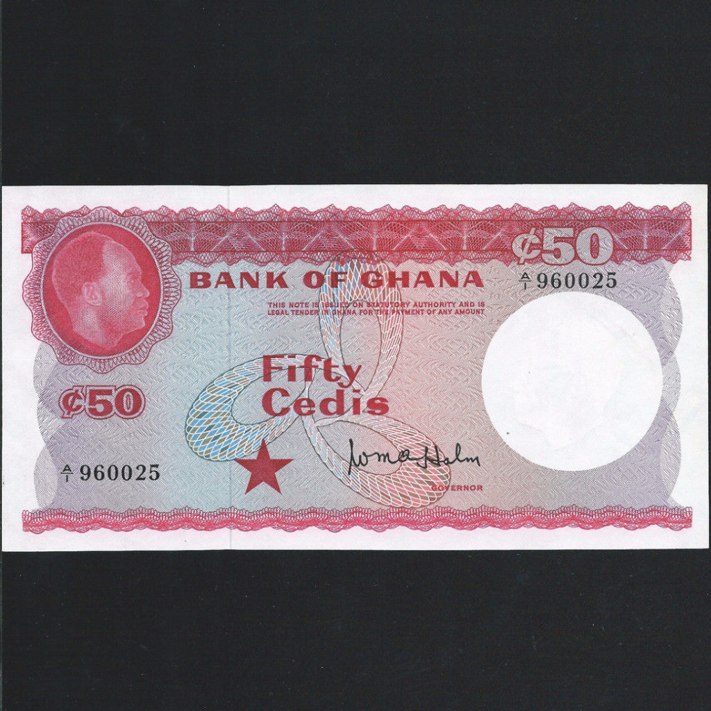 P.8a Ghana 50 Cedis (1965) Nkrumah, UNC - Colin Narbeth & Son Ltd. - 1