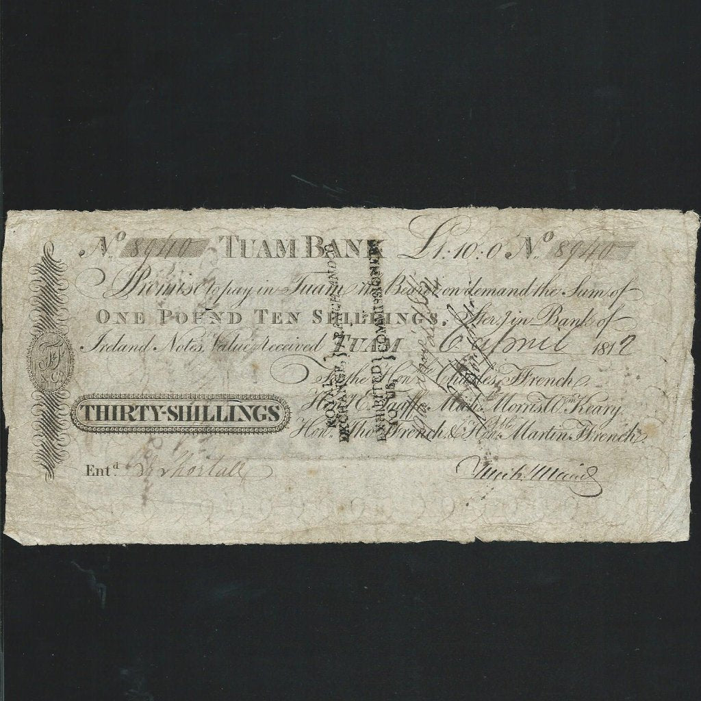 Ireland, 30 Shillings, 1812, Taum Bank, for Ffrench etc., PB332C, VG