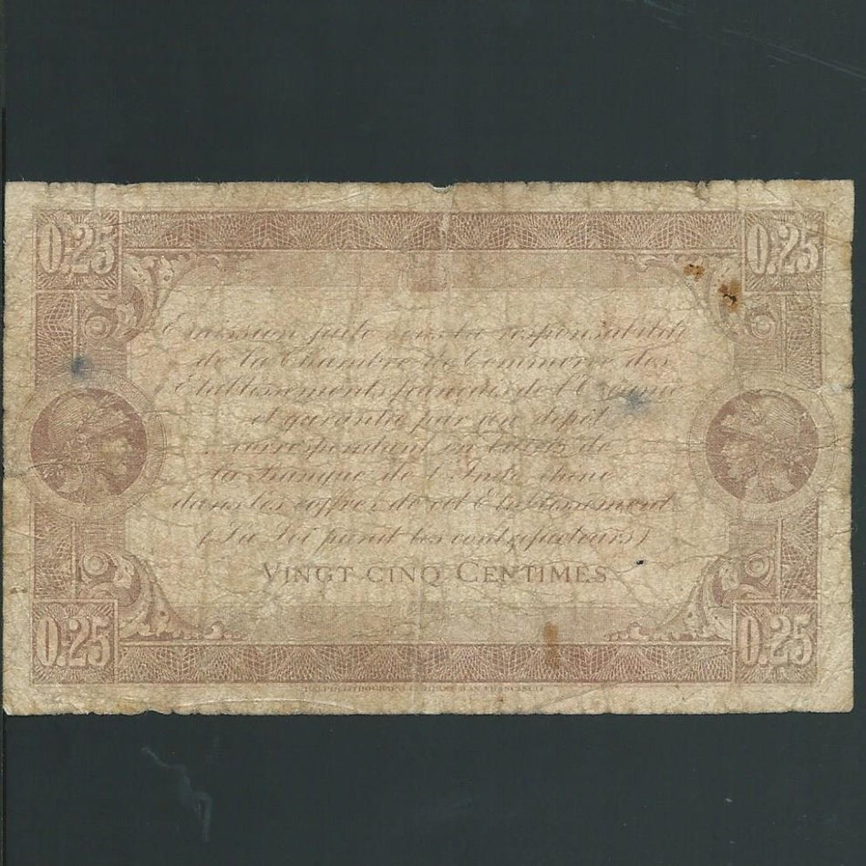 French Oceania (P1) 0.25 Centimes, 1919, VG