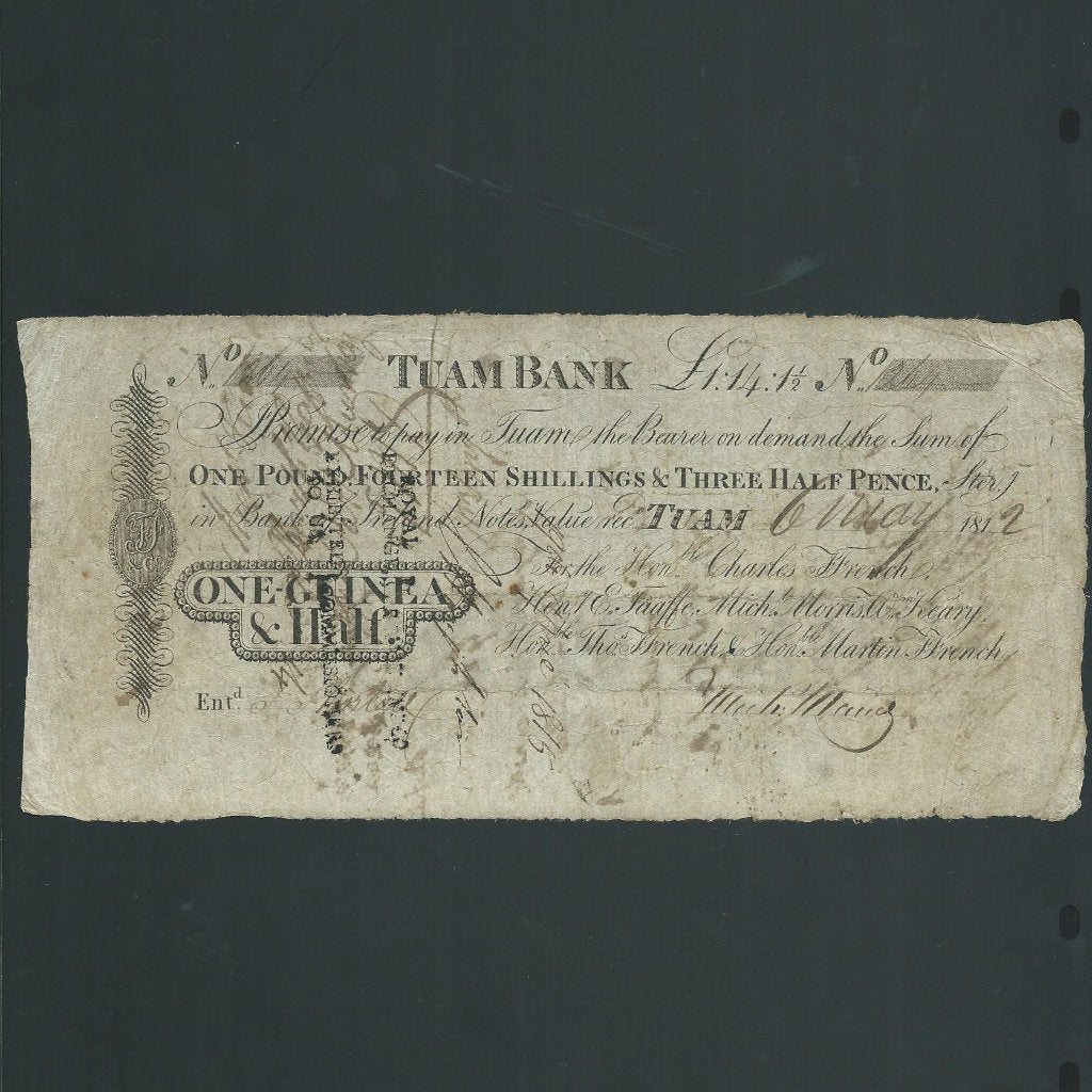 Ireland, One Half Guinea, 1812, Taum Bank, for Ffrench etc., PB332C, VG