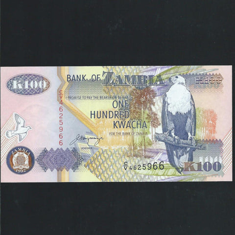 P.38b Zambia 100 Kwacha (1992) signature 11, UNC - Colin Narbeth & Son Ltd. - 1