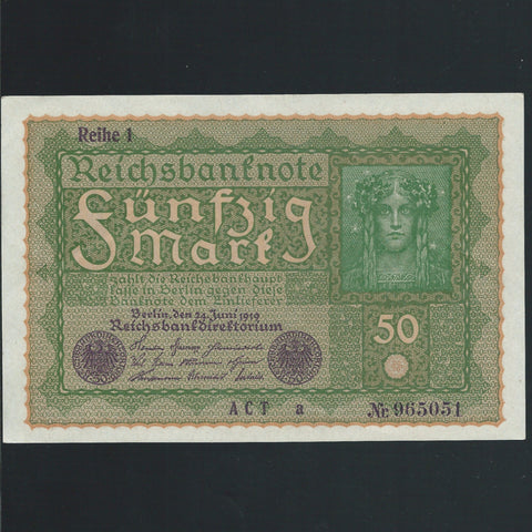 Germany (P.66) 50 Mark, 24th June 1919, Good EF