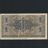 Croatia (P.7a) 1 Kuna, 25th September 1942, single prefix letter, UNC