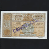 Scotland (P.92c type BA102a) Bank of Scotland, £5 experimental specimen, 4th May 1944, Elphinstone/Crawford 6/R 7135, Good EF