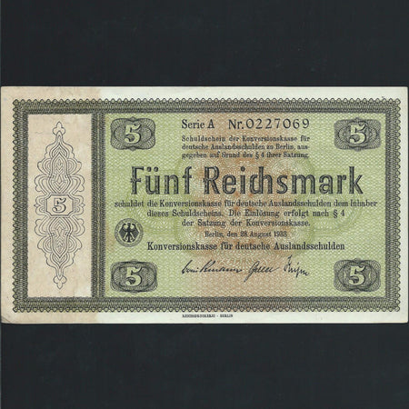 P.199 Germany 5 Reichsmark Nazi (1933) conversion bond NOT CANCELLED, UNC - Colin Narbeth & Son Ltd. - 1