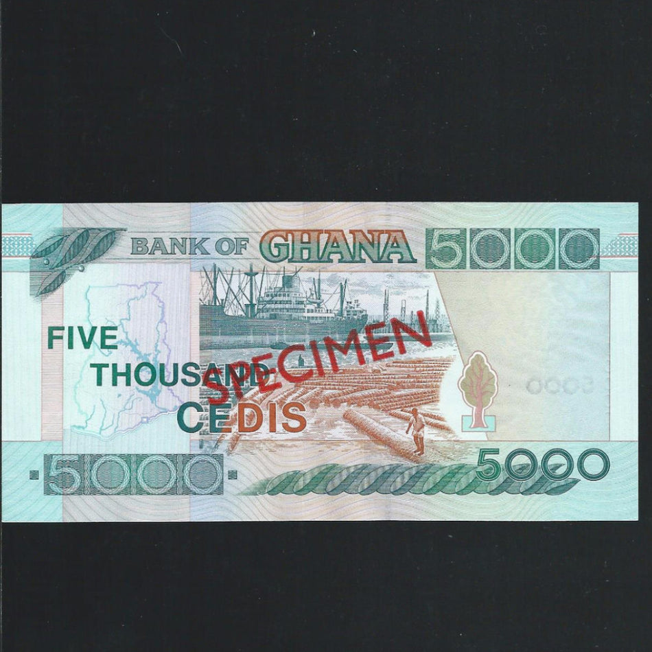 P.34si Ghana 5000 Cedis specimen (2003) CU000000, UNC - Colin Narbeth & Son Ltd. - 2